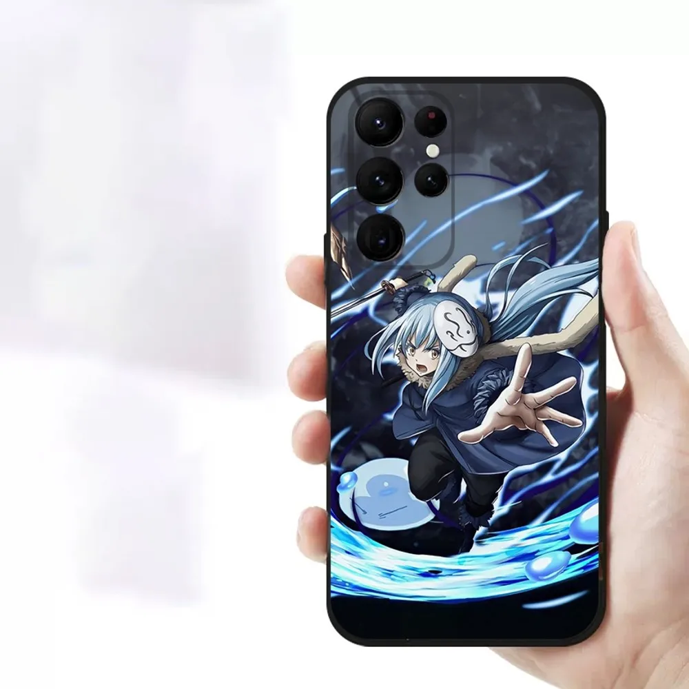 Tensei Shitara Slime Datta Ken Phone Case For Samsung S23,23,22,30,21,10,9,Note20 Ultra,Lite,Ultra,5G,Plus,FE,Black Soft Case