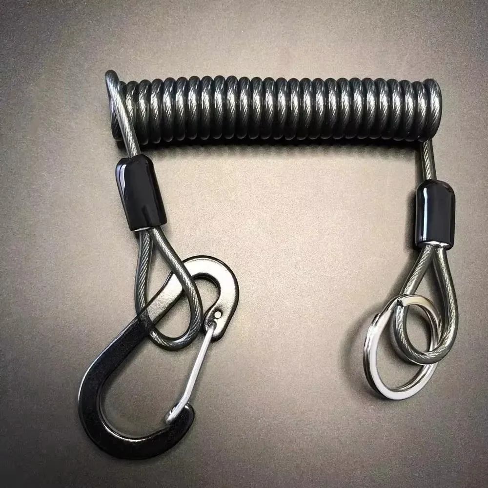 1m Length Elastic Key Rope 2m Length 1.2m Length Steel Wire Spring Rope 3meter Length Steel Wire Core Key Hanging Rope Home Use