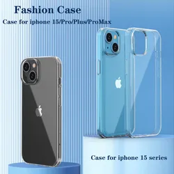 Ultra Thin Clear TPU Phone Case for iPhone 15 Funda For iPhone15 Pro Max Clear Cover iPhone 15 Plus 2023 Transparent Cover Case