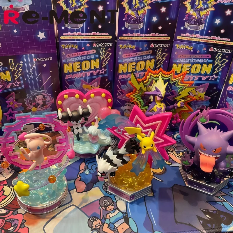 

Re-Ment PokéMon Neon Party Collection Пикачу и Галар Jiguzaguma Mew Strinder Bracky Gangar Gothimiru и Mibrim оригинальные игрушки
