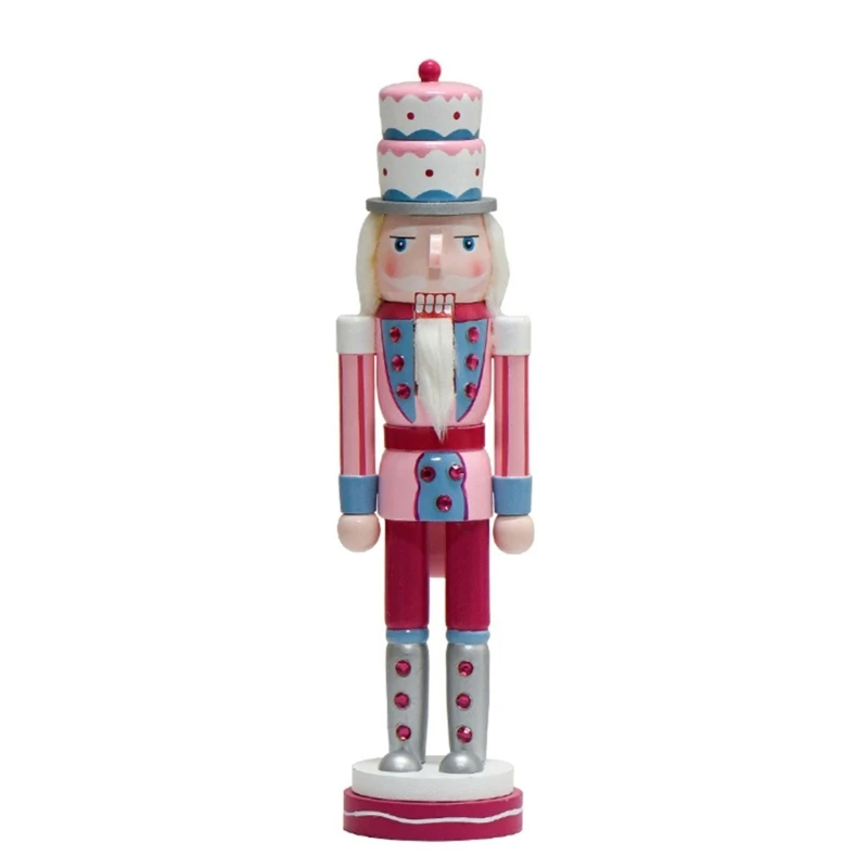 Classical Cake Hat Nutcrackers Soldier 38cm Holiday Decorative Figurine for Mantle and Table Centerpieces Decors H7EA