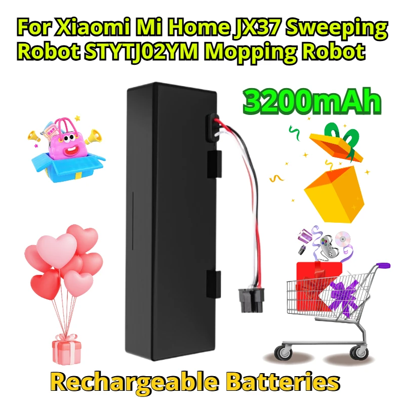 

3200mAh Rechargeable Batteries for Xiaomi Mi Home JX37 Sweeping Robot STYTJ02YM Mopping Robot