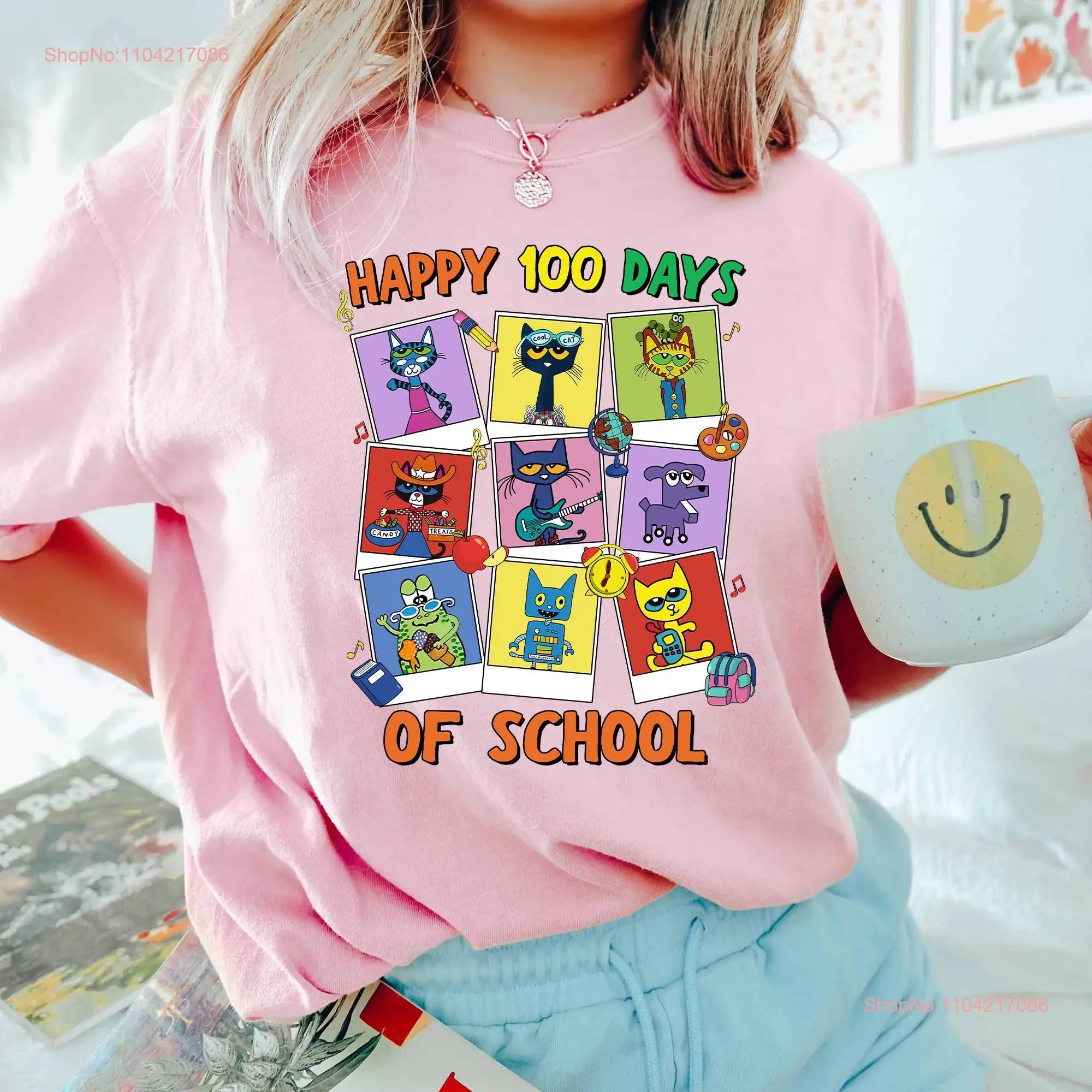 Happy 100 Days Of School Pete The Cat T shirt Cool Children's Book s Groovy SweaT Kindergarten Teacher