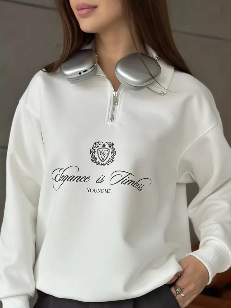 

CGC Fashion Warm Sweatshirts Thicken Winter Clothes Woman Letter Print y2k Hoodies Casual Pullovers Female Long Sleeve Tops