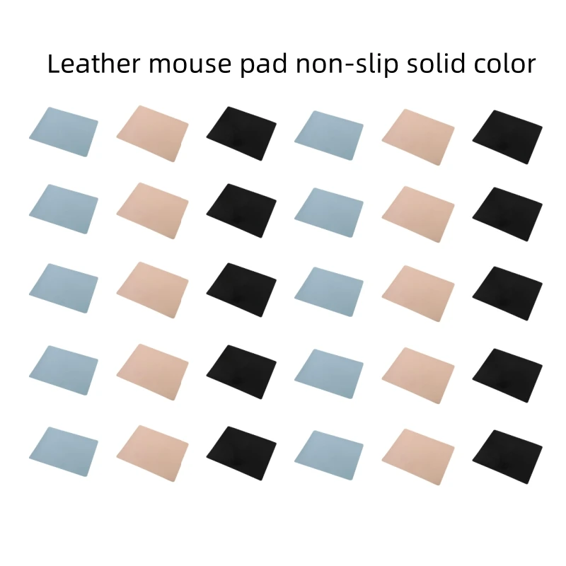 1pcs Leather Mouse Pad Non-slip Solid Color Laptop Desk Pad Game Small Mouse Pad