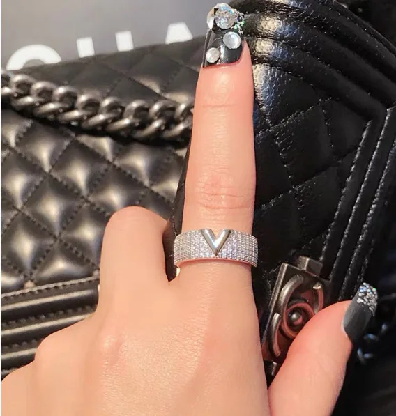 2025 الاتجاه الجديد 925 الفضة الاسترليني مزاجه الكلاسيكي، الموضة الكبرى، الحجر الكلاسيكي مطعمة خاتم الزواج المرأة، خاتم الرسالة #6