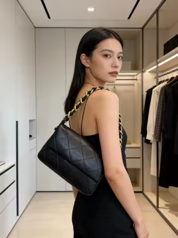 Street Style Diamond Grid Chain Bag Women's Simple Versatile Large Capacity Underarm Korean Version Commute Luxury handbags