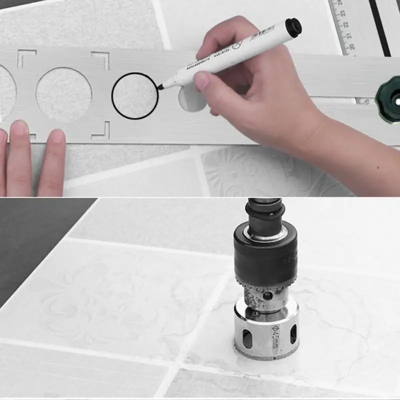 

G92C Drill Locator Positioning Tool for Tiles Glass Marble Surfaces Home Improvement