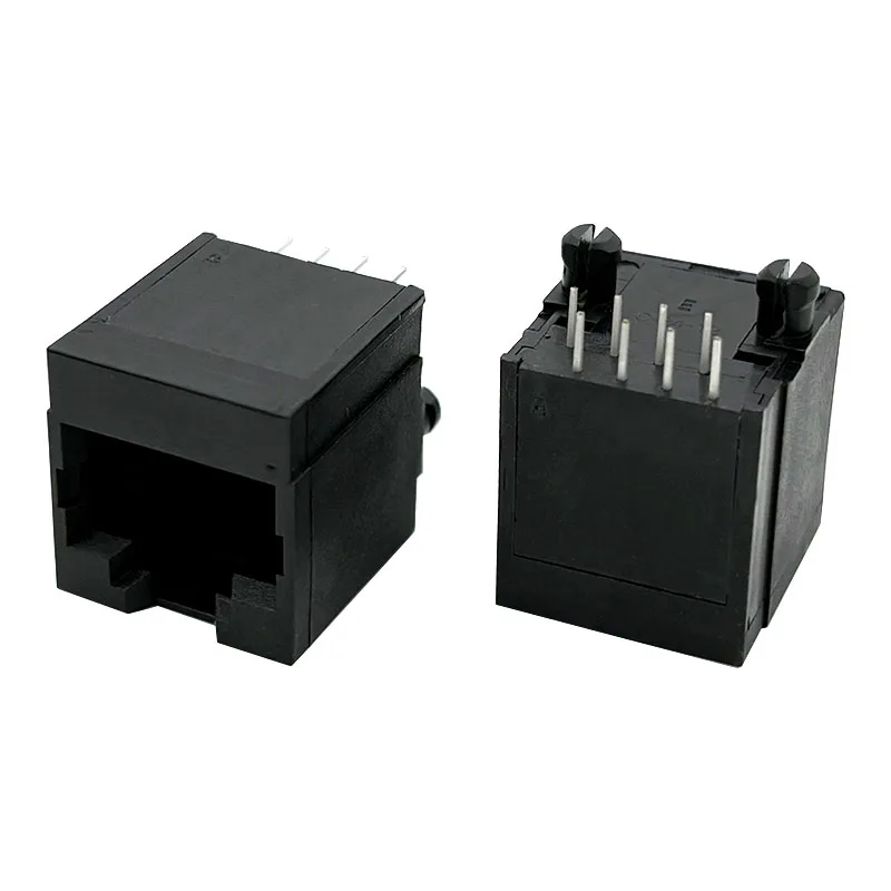 

5224 All-plastic RJ45 network cable socket, direct-insertion upright type, 8P8C network port flat-pin connector female socket