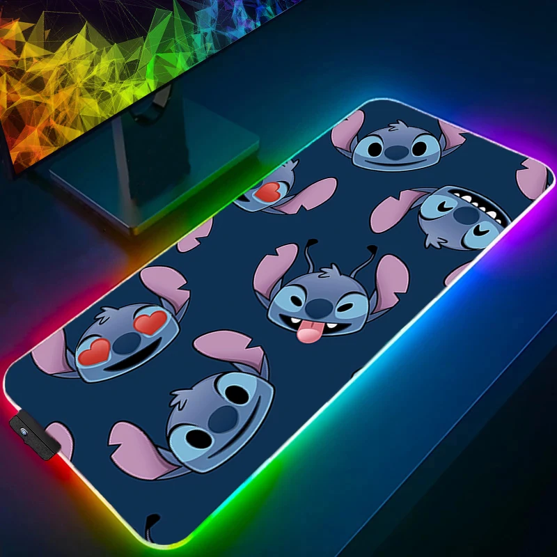 RGB Mouse Pad Stitch gamer Large LED Keyboard NonSlip Locking Edge Rubber Computer Carpet Desk Mat PC Gamer Backlight MousePad