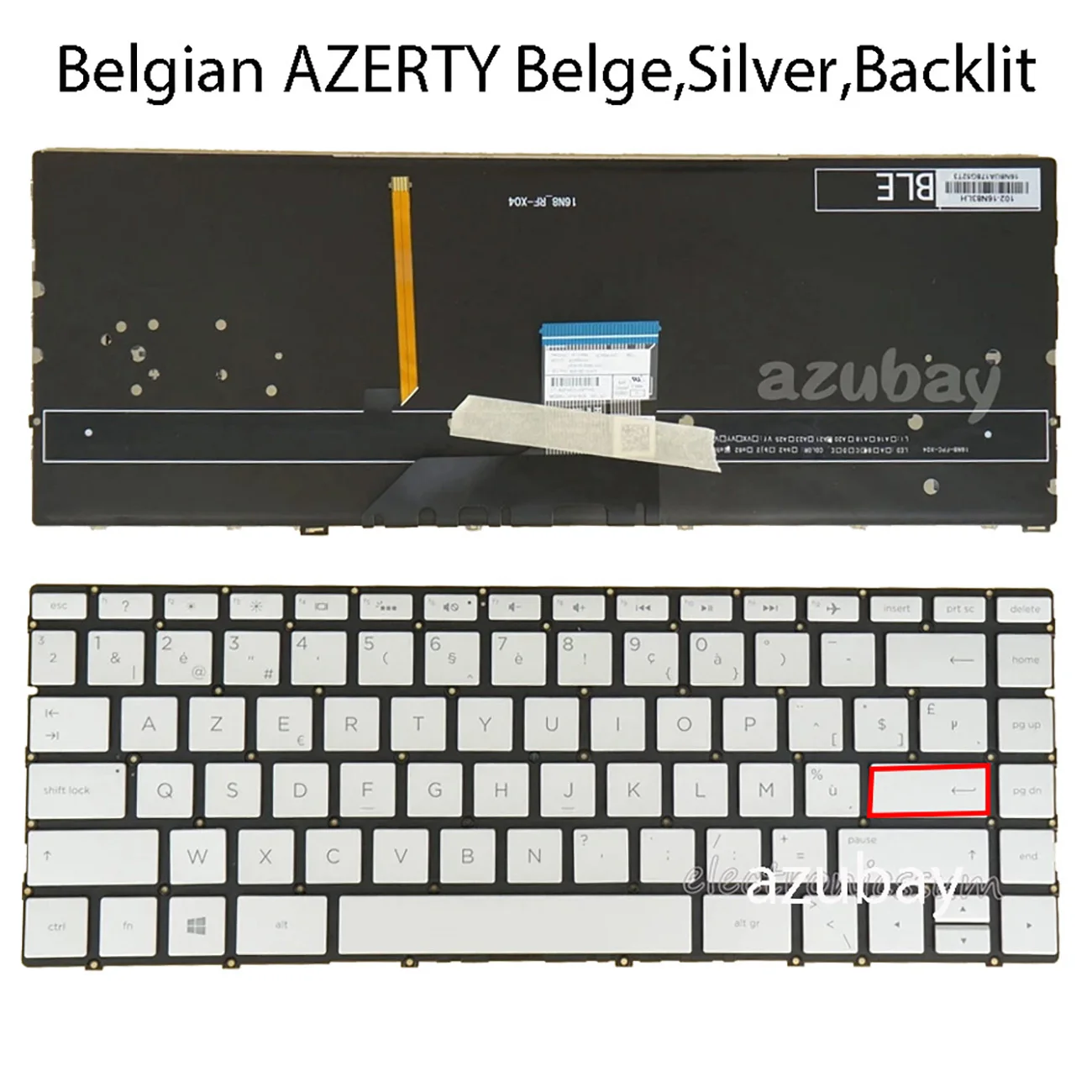 Teclado retroiluminado para portátil HP Spectre 13-w000 13t-w000 13-ac000 13t-ac000 x360, 13t-w000 13-ae000 13t-ae000 AZERTY belga