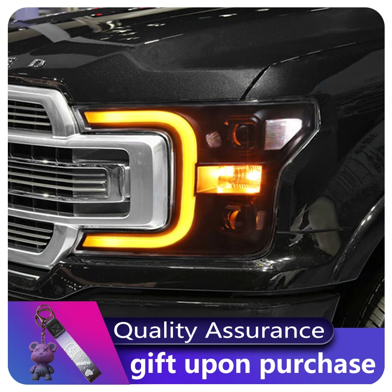 

2 PCS Auto Lights For Ford Raptor F150 F-150 2018-2020 Front Lamp Modified DRL Headlight Dynamic LED Projector Lens Tools Car