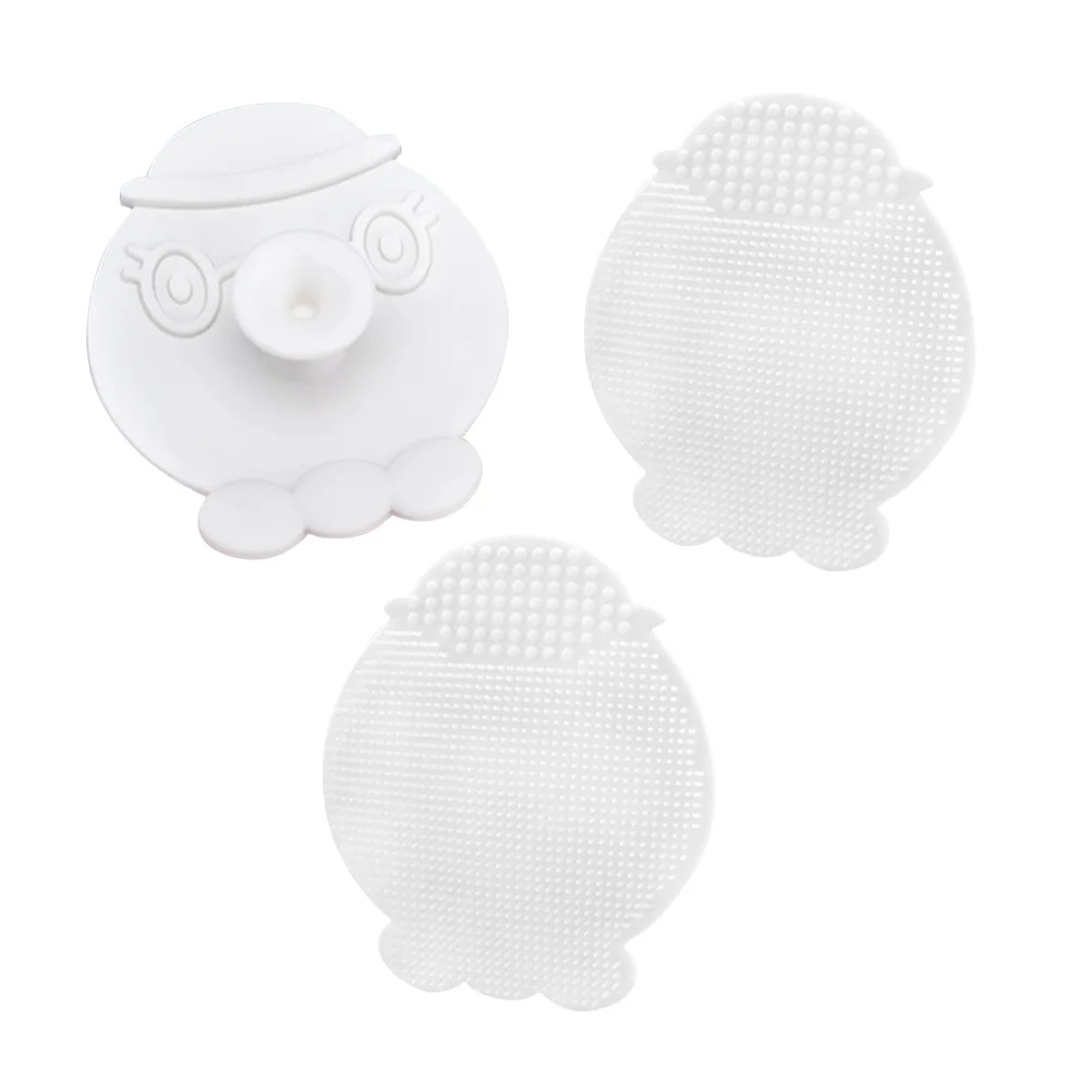 

3 Pcs Facial Brush Silicone Cleansing Cartoon Soft Massage Thorough Clean Face Body Fruits Sensitive Stretchy
