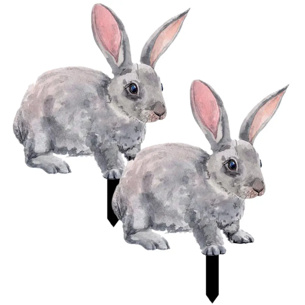 

2 шт. Декоративные садовые колышки в виде пасхальных кроликов для двора, уличные украшения для газона, пасхальный декор
