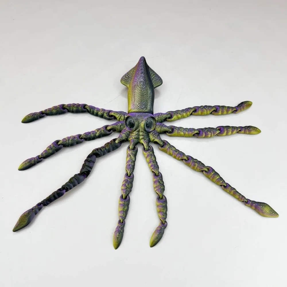 Funny Movable Joints 3D Printed Model Toy Action Figures Ornament Squid Model Octopus Model For Kids Gift