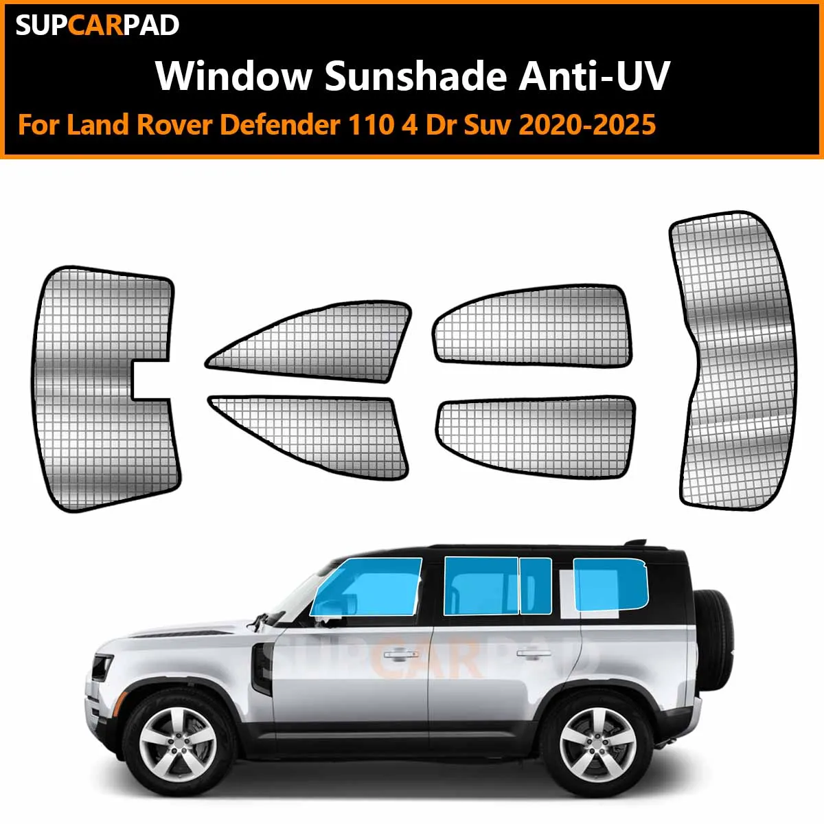 

Для Land Rover Defender 110 4-дверный внедорожник 2020-2025: Индивидуальные солнцезащитные шторки на окна автомобиля, анти-УФ, козырьки-дефлекторы, аксессуары