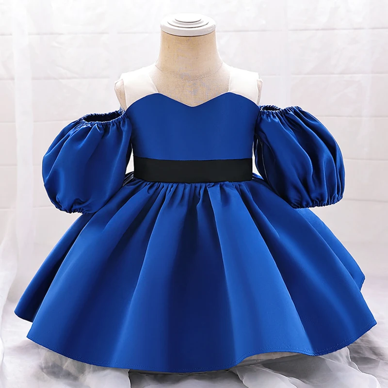 Formal Toddler Rose 1st Birthday Dress For Baby Girl Clothes Baptism Puff Sleeve Princess Dress Girls Dresses Party Gown 0-2Y