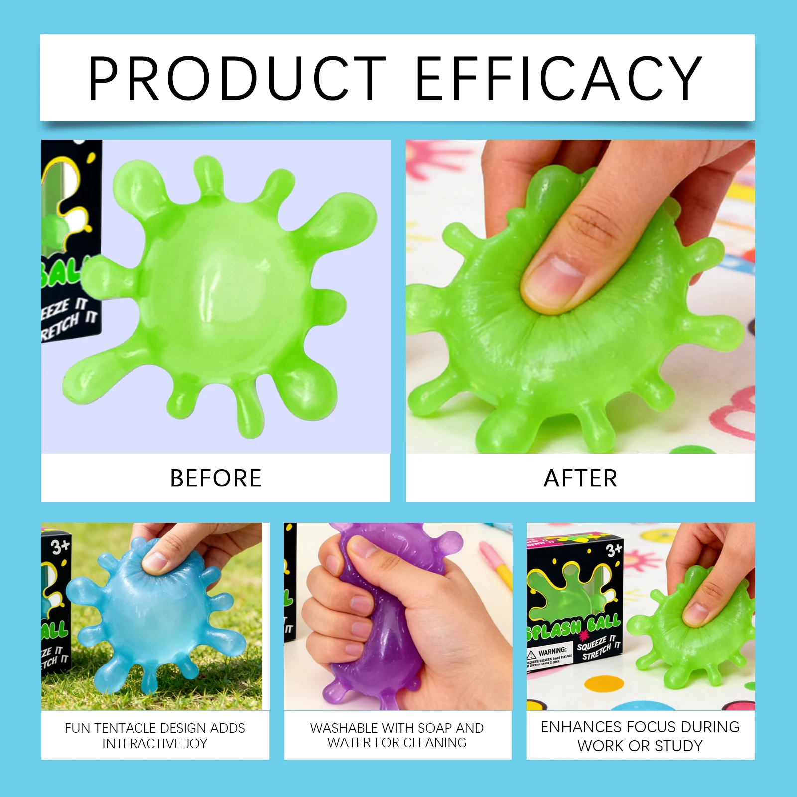 Splash Shaped Pinching Ball Slow Rebound Pressure Relief Ball Maltose Decompression Toy Squeeze Balls Blind Box Party Gif Toys image 6