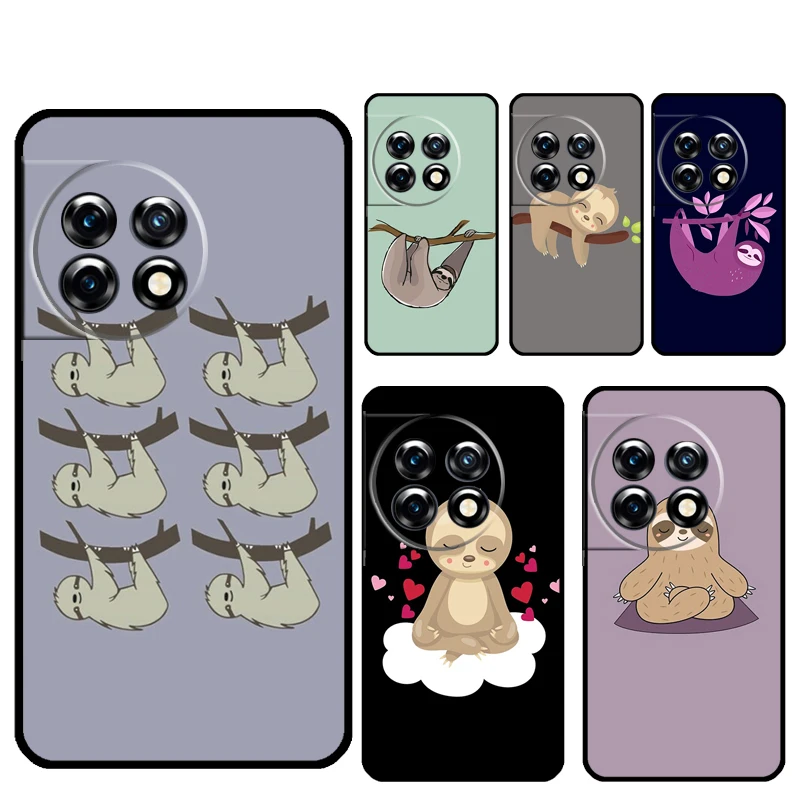 Funda de diseño divertido para colgar con perezoso de Yoga para OnePlus 13R 13 12 R 11 9 10 Pro 8T 9RT 10T OnePlus Nord CE 2 3 4 Lite N20 N30