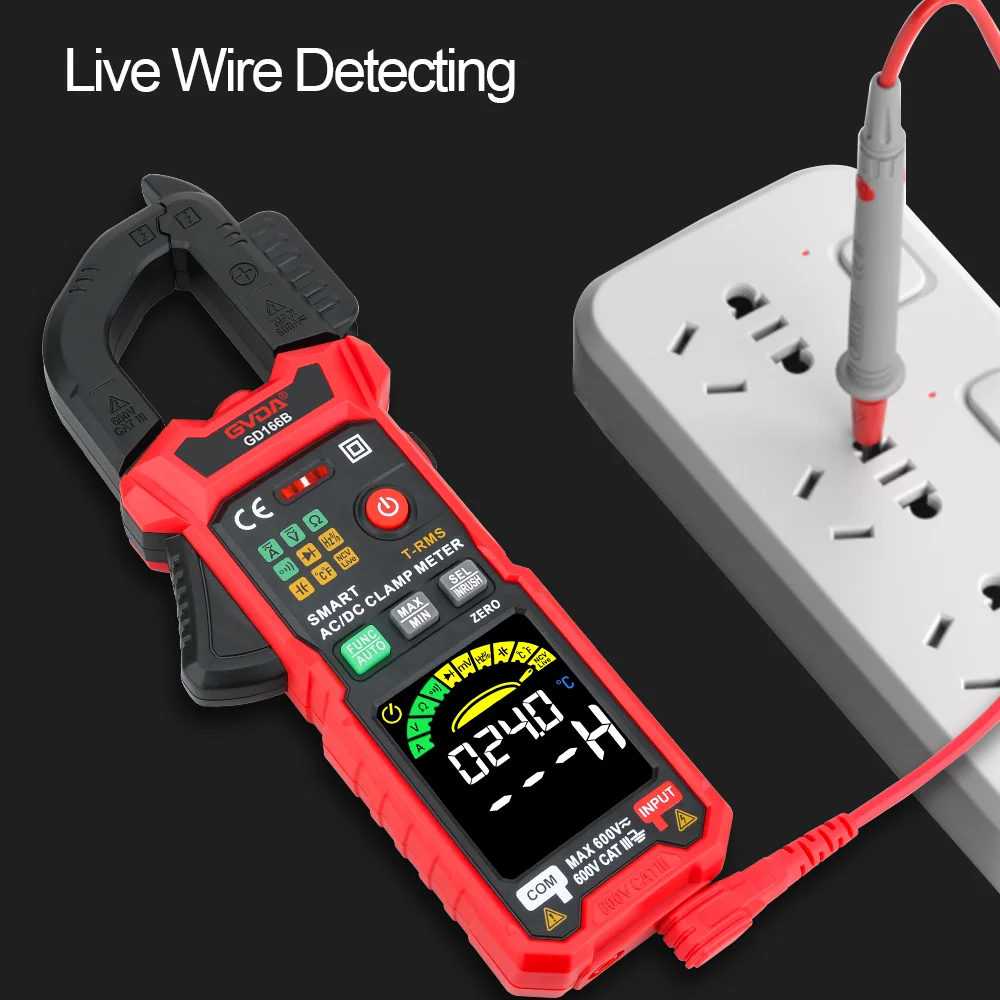 Imagem -05 - Gvda-digital Clamp Meter Multímetro de Alcance Automático True Rms Ncv dc Tensão ac Corrente Inrush Tester Temperatura Voltímetro Automático