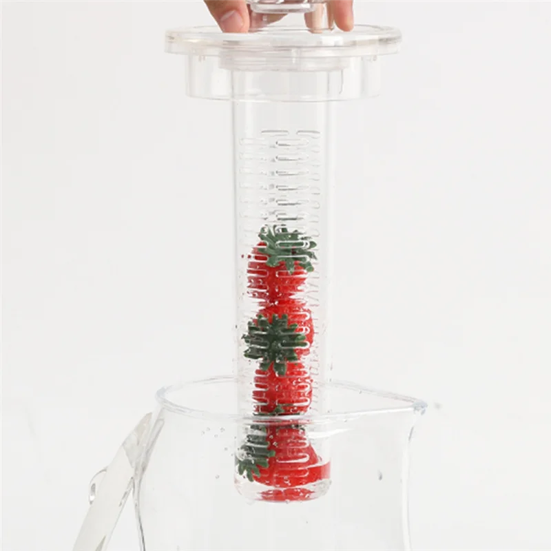 

ABKW-Fruit Water Pitcher 2.5L With Removable Lid And Infuser Rod,Beverage Jug For Drinks, Lemonade, Juice And Iced Tea
