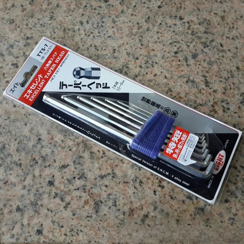 اليابان ثمانية Baili TTS-7 الكرة نهاية متري مفتاح ألين مجموعة 1.5-6 مللي متر