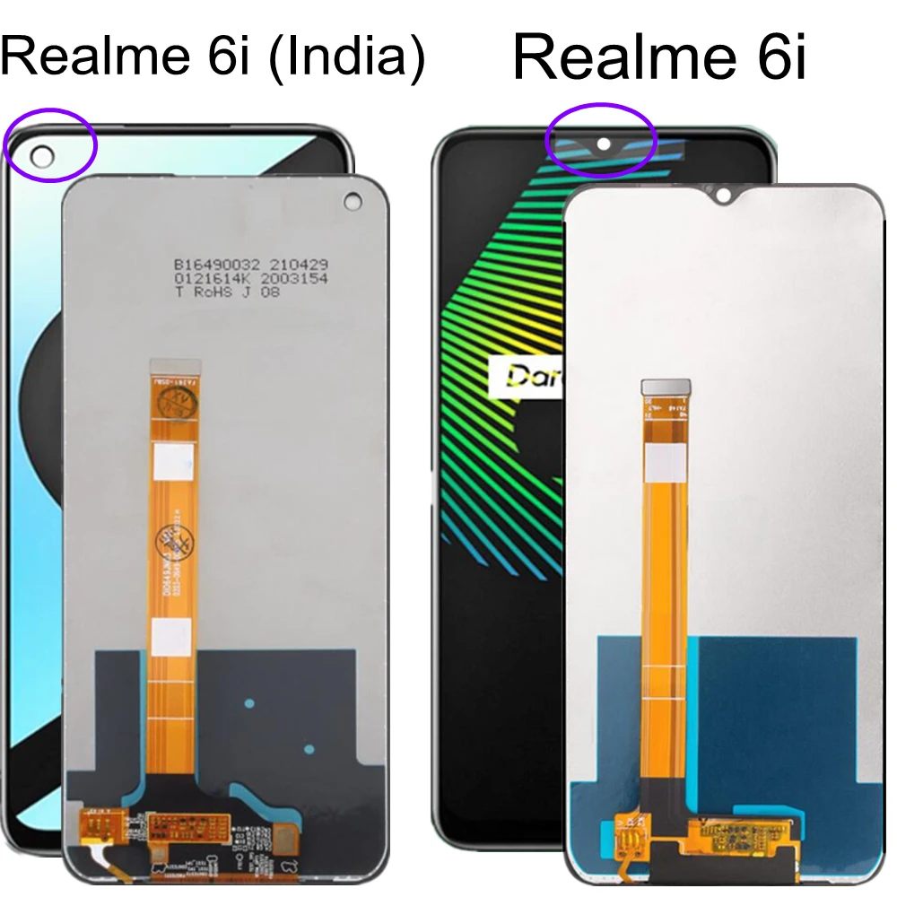 6.5 inch For Oppo Realme 6i RMX2040 LCD Display Touch Screen Digitizer Assembly For Realme 6i India RMX2002 LCD Display