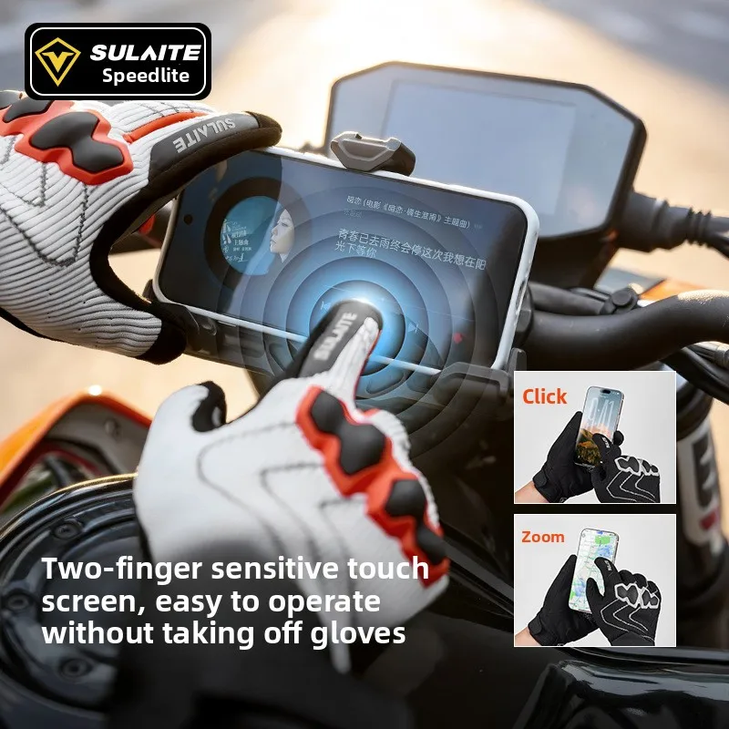 Summer Breathable Touch Screen Moto Gloves Wear Resistant Non Slip Waterproof Outdoor Riding Protective Gloves for Bikers