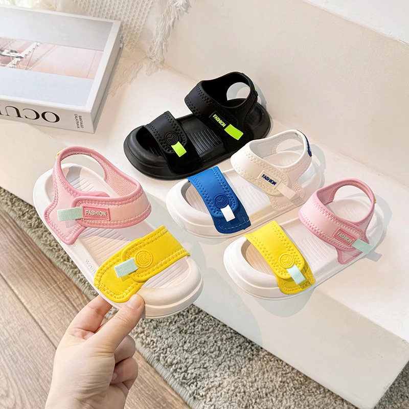 

New Children's Sandals 2-12 Years Old Fashion Mixed Color Soft Boys Girls Beach Shoes Casual Non-slip Kids Baby Sports Sandals