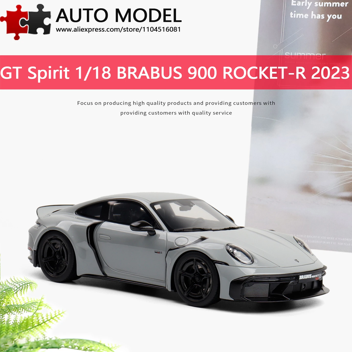

Gt Spirit 1:18 Brabus 900 Rocket-R Nardo Grey 2023 Scale Cars Resin Die Cast Model Toys for Boys Miniature Collection Cars