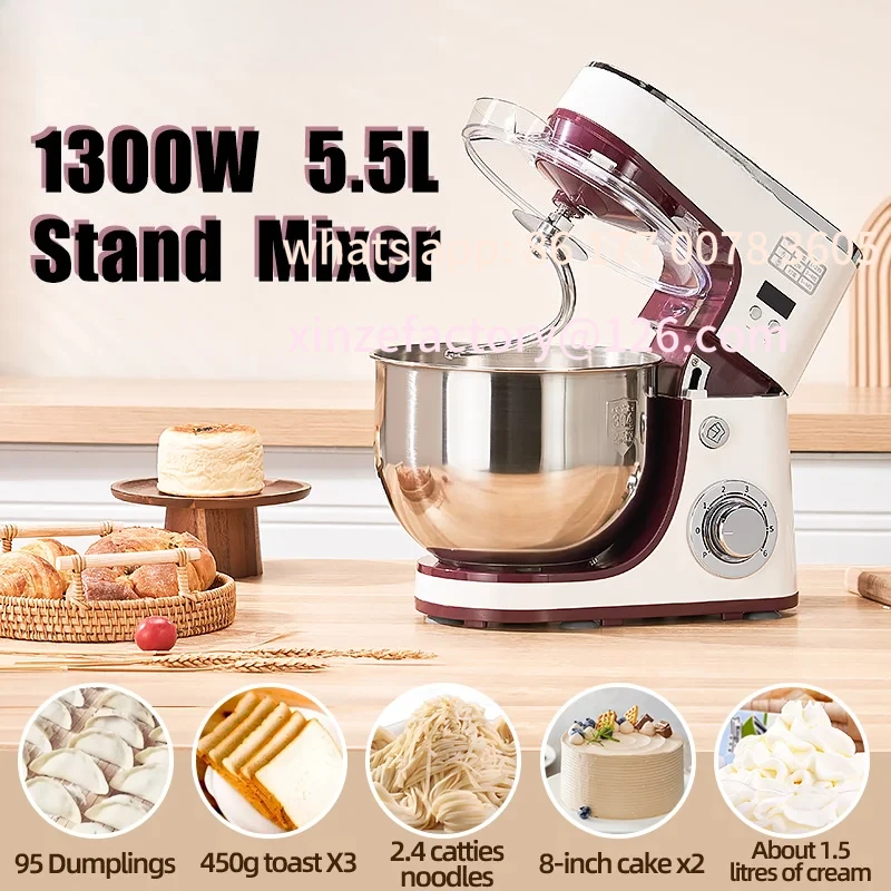 Customizable Electric Kitchen Blender Machine: Stand Mixer with Planetary Beater, Supports Dough Mixing,Processor
