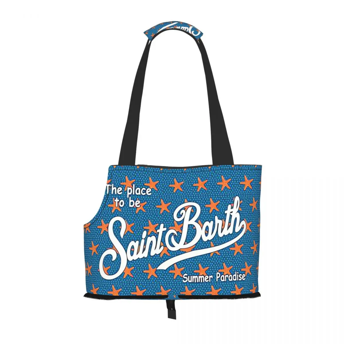 

S-Saint B-Barth Foldable Pet Tote Bag for Small Dogs and Cats - Portable Shoulder Carrier, Waterproof & Tear-Resistant