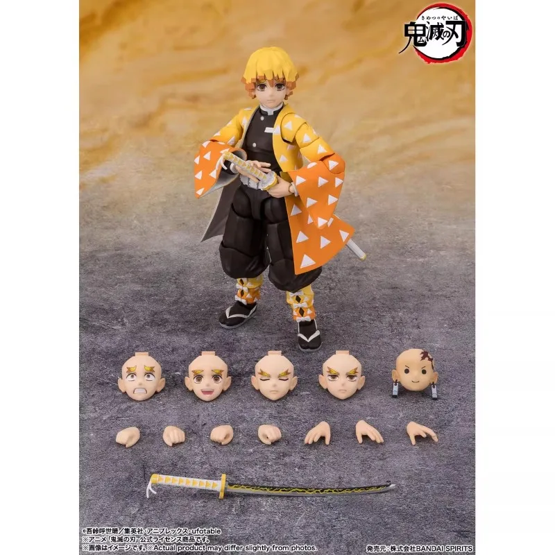 Envío rápido Bandai Anime Demon Slayer SHF Zenitsu Agatsuma modelo Original juguete figura de acción adorno coleccionable regalo para niños