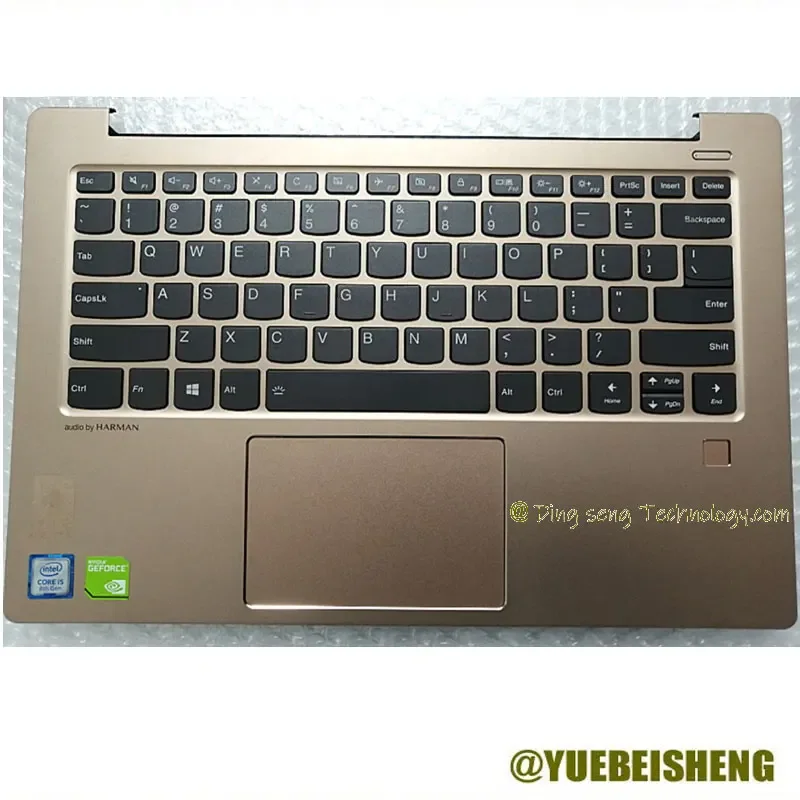 

New for LENOVO IdeaPad Air 14IKB 530S-14 530S-14ARR Palmrest US keyboard Upper Cover Upper case Touchpad Backlight Golden