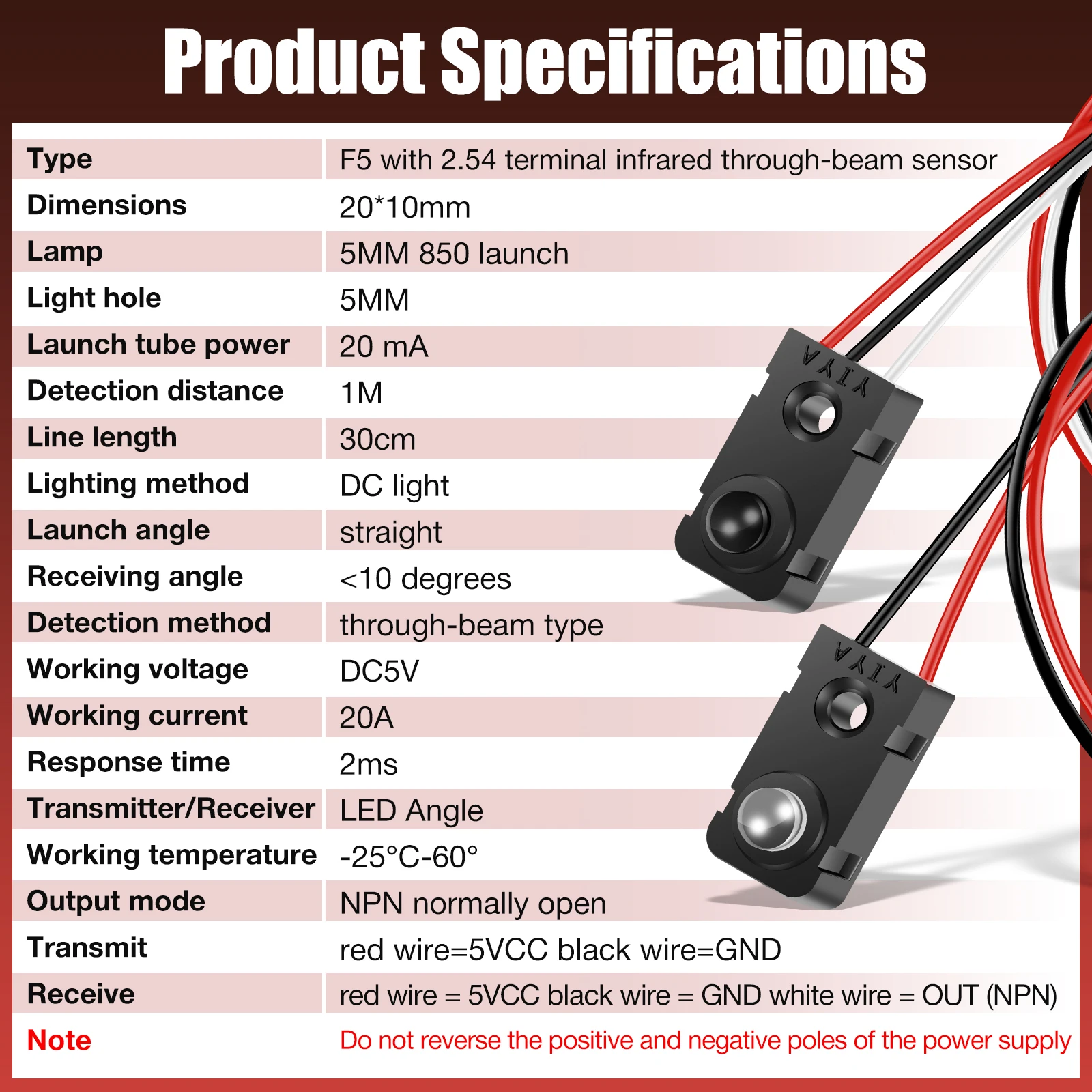 4 Pairs DC5V Infrared Beam Sensor Detector Alarm Photoelectric Switch Detect Distance 1m NPN NO or NC Output Industrial Control