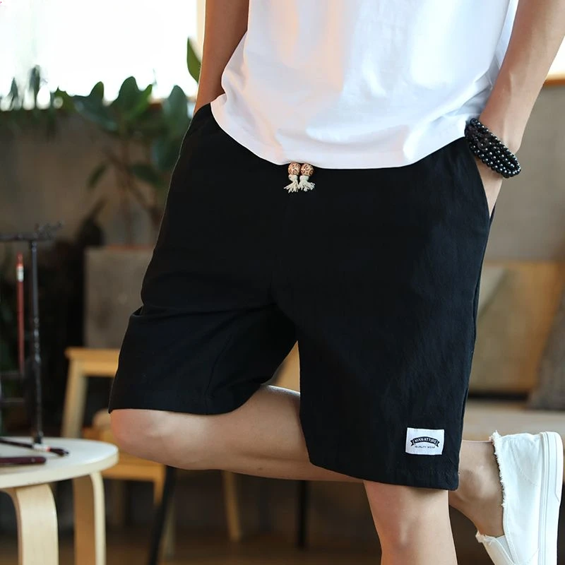 Men\'s Shorts Running Cotton Male Short Pants Loose Wide Baggy Gym Drawstring 3 Quarter With Vintage Clothing Streetwear Xl