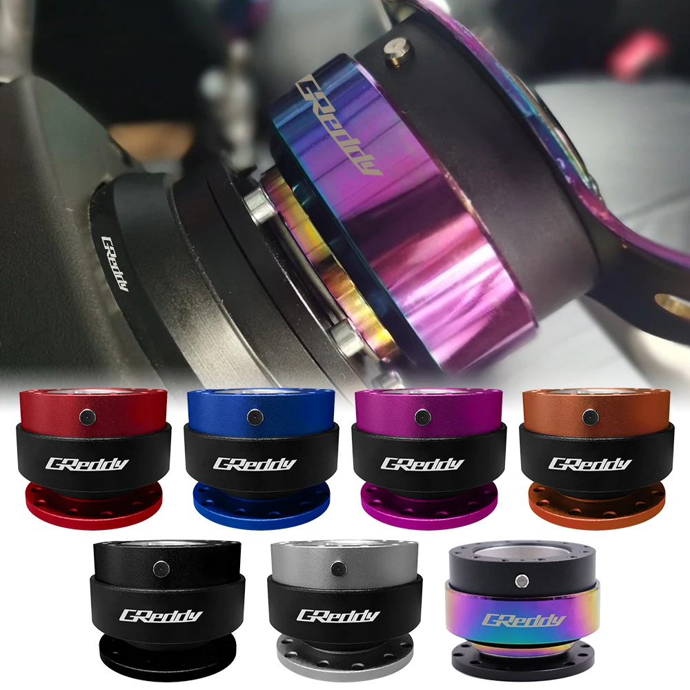 Universal Neo Chrome Aluminum Snap Off GReddy Quick Release Hub Adapter Kit For Car Sport Drift Racing Steering Wheel