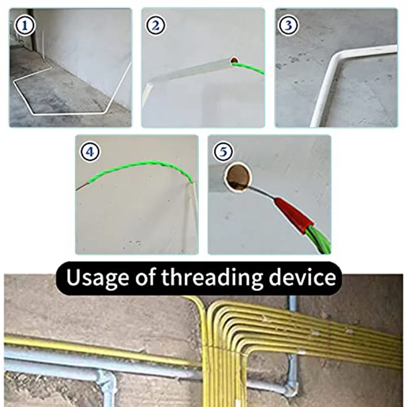 電気ケーブル抽出器キット,魚の形をした電気ケーブル,壁を通るワイヤー,ワイヤーガイド装置,4.5mm, 10m, 33フィート
