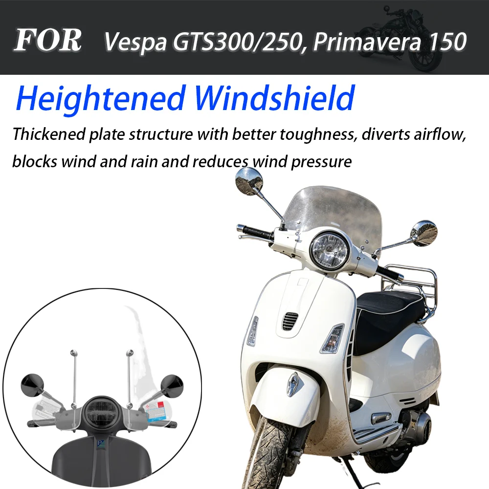 For Vespa GTS300 GTS250 Primavera 150 Motorcycle Windshield Front Windscreen Chest Guard Modified Accessories