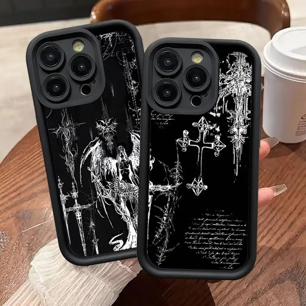 Funda para Teléfono con Cruz de Sigilo Cibernético Gótico para Motorola Moto Edge 70 G86 G56 G15 G24 50 G35 G05 G34 G75 G PLAY G85 Neo Stylus Pro 4G 5G