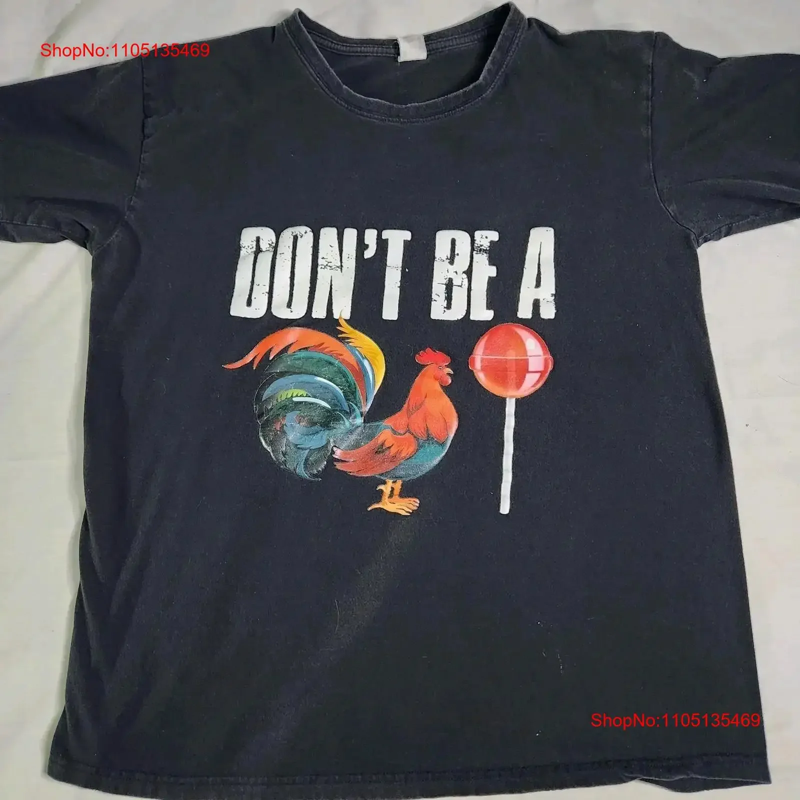 VINTAGE Don't Be a Rooster Cock Lollipop Sucker T Shirt Funny Sz LG vintage Washed streetwear Slightly fashion designer clothes