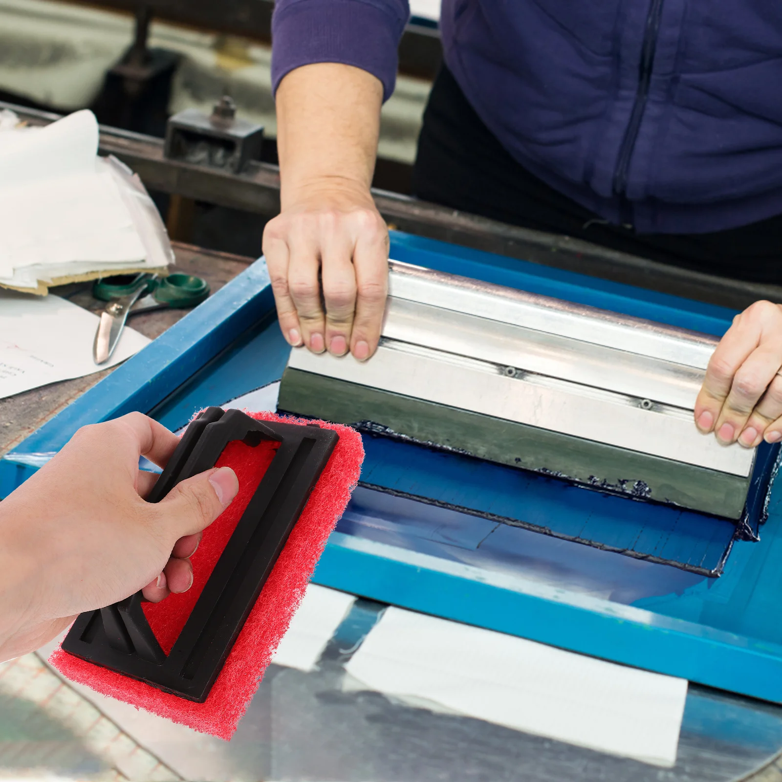 3Pcs Screen Printing Scrub Pad Wear Resistant Clean Brush Textile Graphic Applications Screen Printing Scrub Pad