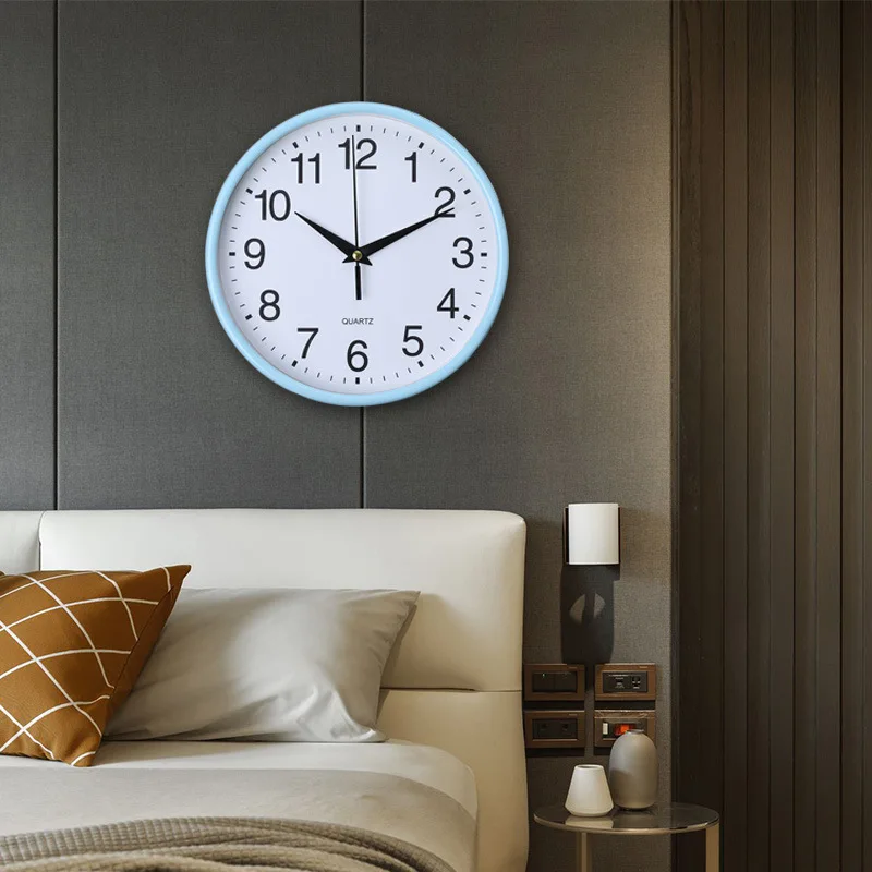 

8inch Round Wall Clock Minimalist Plastic Decorative Clock with Digital Markers Creative Stylish for Living Room