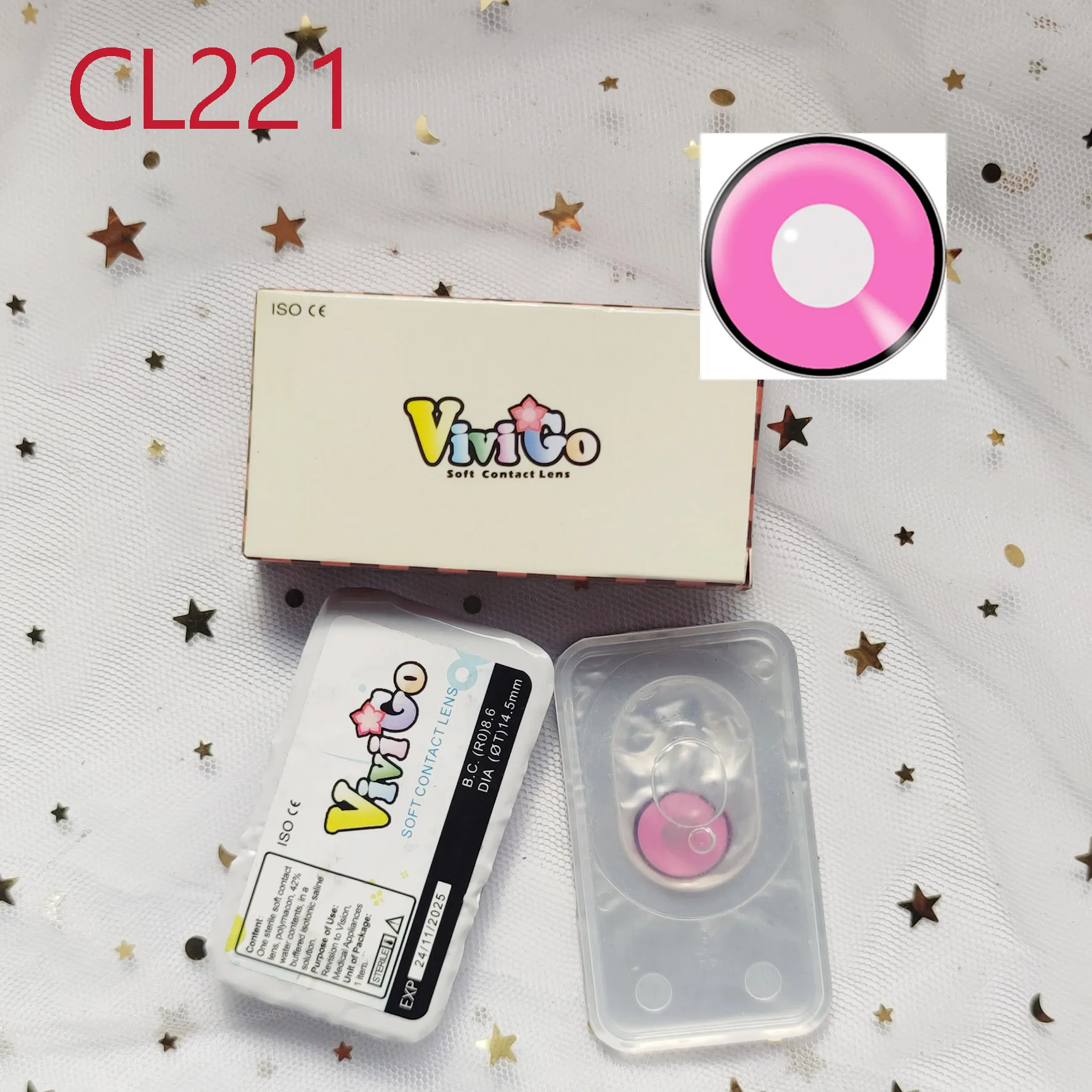 Coslens 2pieces/pair Halloween Eyewear Cosplay Cosmetics Colored Contact Lenses lentes de contacto CL221 Pink Manson