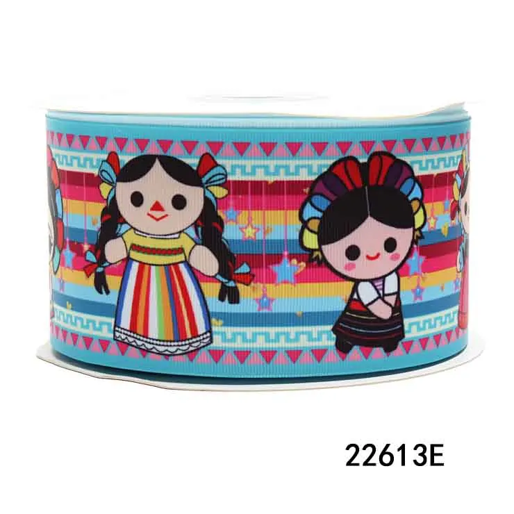 5Yards Mexican Cartoon Grosgrain Ribbon  for Hairbows DIY