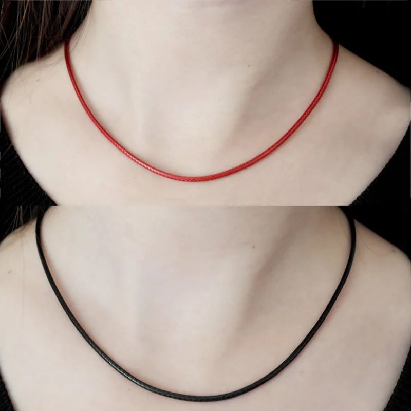 Braided Leather Cord for DIY Lanyard Pendant Necklace Making String Rope Thread Jewelry Making Stainless Steel Lobster Clasp