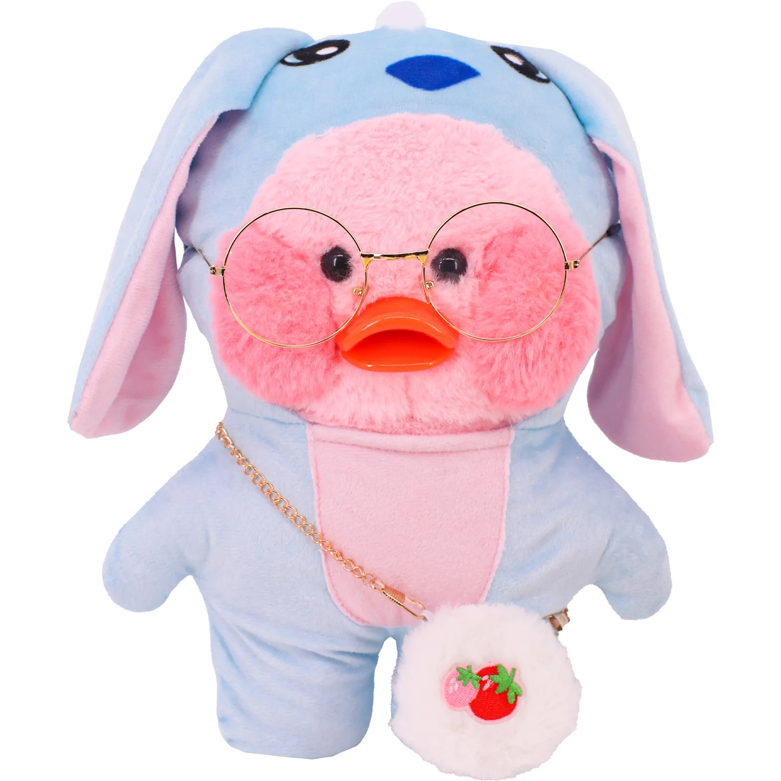 3 Pcs/Set Duck Doll Clothes Accessories Headband Glasses Bag for 30 Cm lalafanfan Plush Stuffed Toy Cute Animals Bodysuit,Gifts