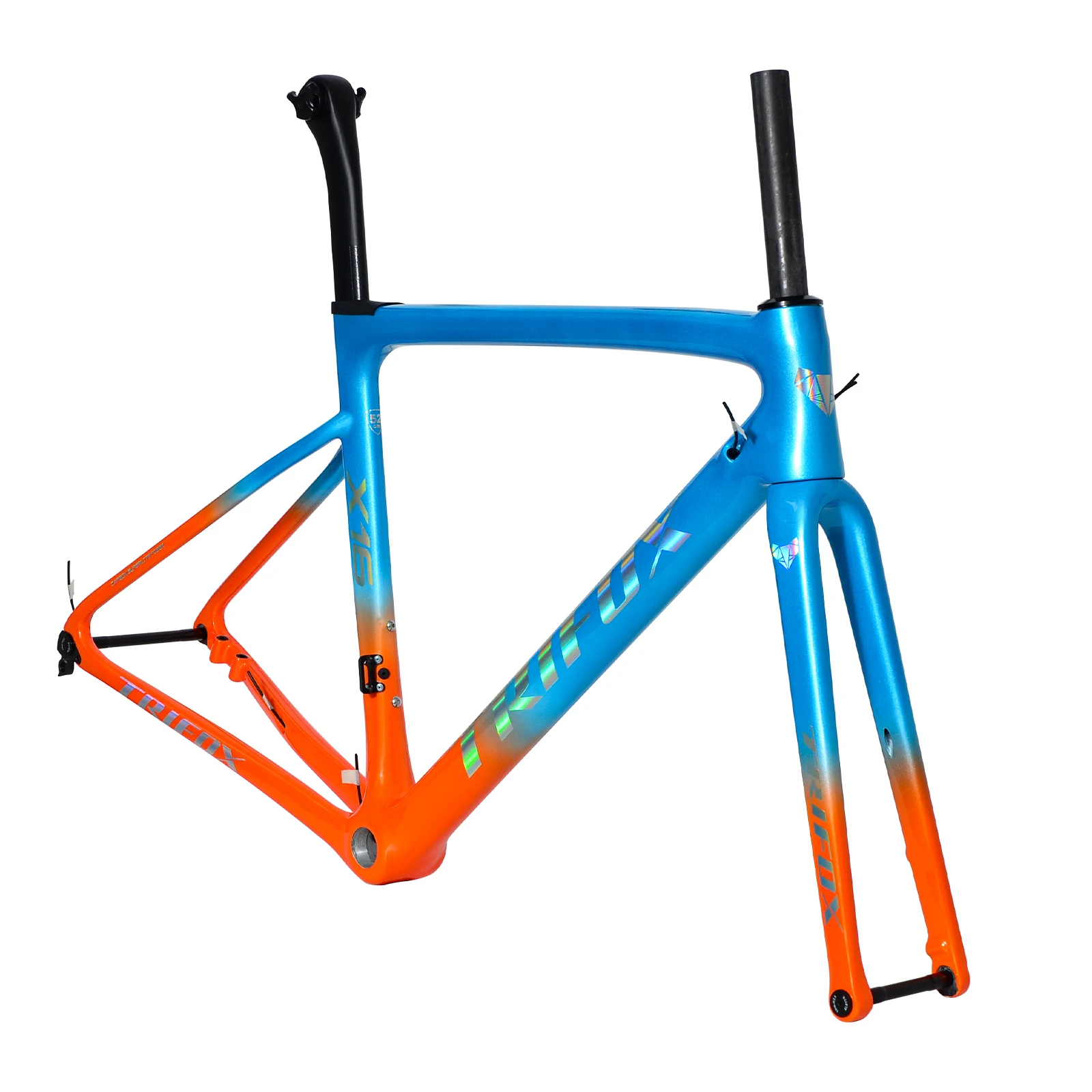 

TRIFOX X16TA Ultralight Carbon Road Bike Frame Disc Brake142*12 Thru Axle Fork Seatpost Headset Racing Bicycle Frameset