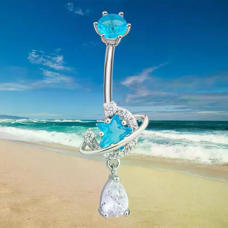 Shiny Crystal Dangle Belly But - Body Jewelry Universe recension och pris