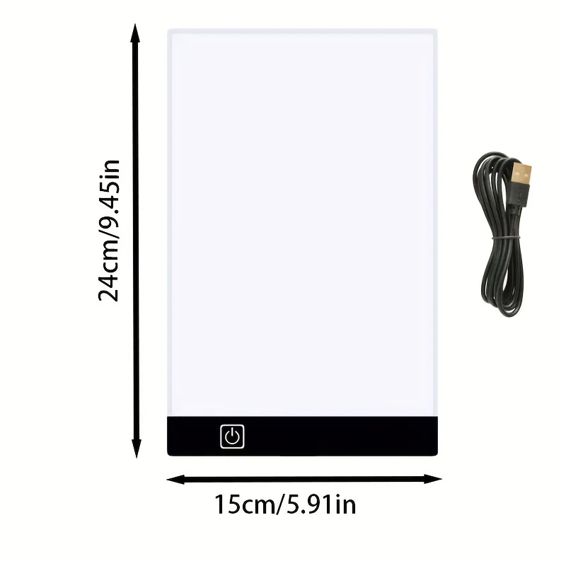 وسادة إضاءة LED قابلة للتعتيم بثلاثة مستويات A5 وصندوق إضاءة للتتبع، تعمل بمنفذ USB. حماية العين، مثالية لتصميم الفنان والرسم.